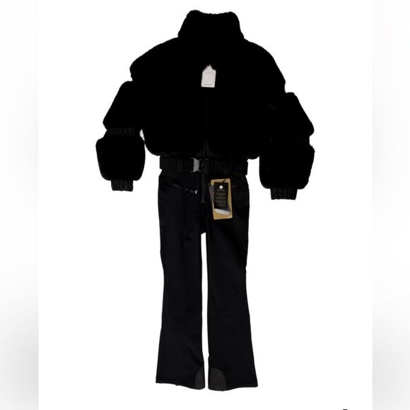 Goldbergh X MyTheresa Women Ski Snowboard Snowsuit Faux Fur Black M NWT Sold Out - Picture 2 of 4